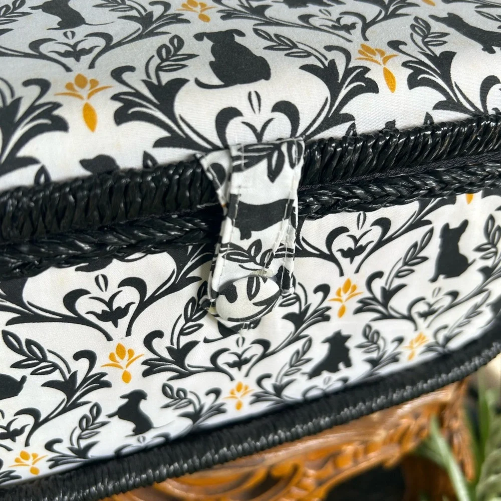 Black and White Cat Patterned Basket